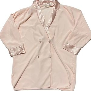 VTG Victoria’s Secret gold label light baby pink blazer robe size medium
